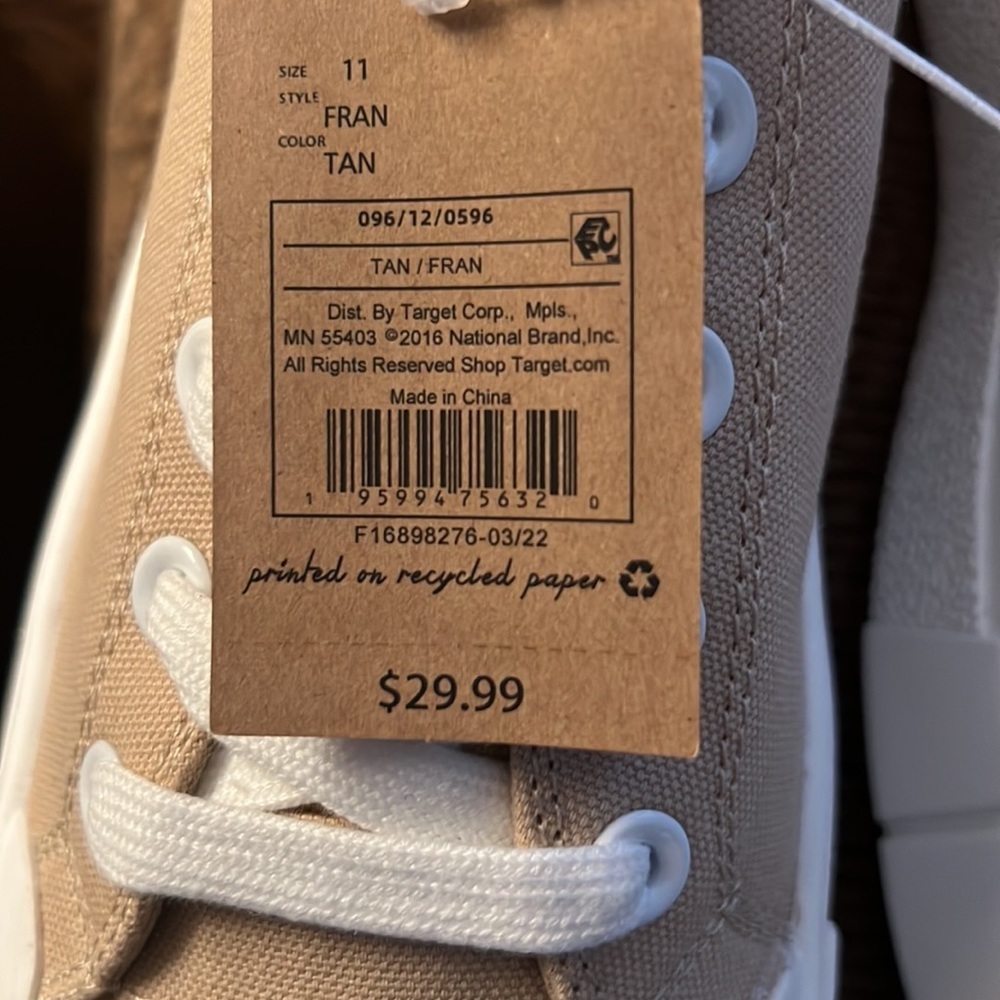 NEW With tags size 11 Mad Love tan sneakers - Picture 8 of 8